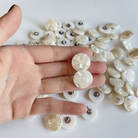 Kancing Mutiara Imitasi Berkualitas Tinggi Ramah Lingkungan Warna Putih Model Flatback 20mm Motif Jala untuk Pakaian