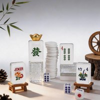 Tuiles de Mahjong en Acrylique Blanc Argenté de Luxe, Design Coquillage Tendance, Mahjong Américain Personnalisé