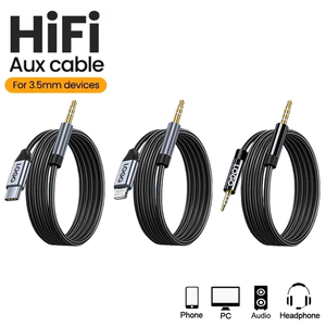 Cable de Audio de 0.5M 1M 1.5M 2M 3M, Cable Auxiliar de <span class=keywords><strong>3.5</strong></span> mm Macho a Macho para Teléfono, Auriculares, Coche, MP3, Altavoz, Ordenador - Product Image 1