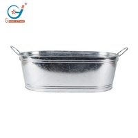 Bac à boissons ovale en métal galvanisé de 8,4 gallons, seau à glace pour bars, événements en plein air et fêtes de jardin