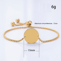 Bracelet chaîne à disques ronds en acier inoxydable Ywyougang, personnalisable par gravure, multicolore pour femmes, à porter au quotidien et en cadeau