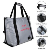 Sac de transport isotherme et étanche pour poisson, robuste avec fermeture éclair et poche en filet, idéal pour la pêche en haute mer et le stockage de poissons frais