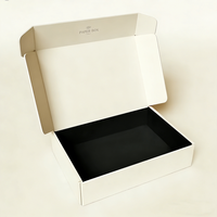 Boîte cadeau rigide de luxe personnalisée avec intérieur noir, emballage en papier recyclable pour cosmétiques, bijoux, bougies, cadeaux haut de gamme