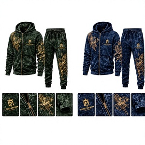 Survêtement à capuche pour homme Long Mission, imprimé camouflage, manches longues, fermeture éclair, vêtement décontracté, respirant, 100% coton, coupe classique pour l'hiver - Product Image 6