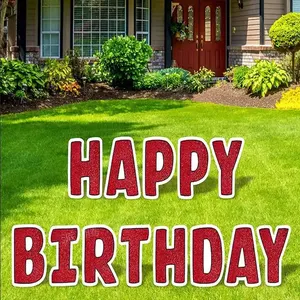 Custom Happy Birthday Boy Big Hanging Yard Reflective Blank Decorations Sign Party Theme Lawn Sign