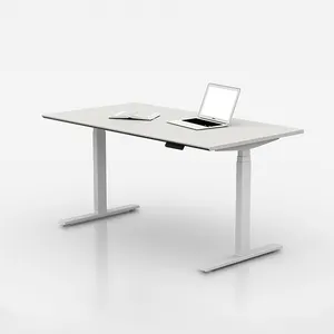 Elektrikli çift motorlu bilgisayar masası yüksekliği ayarlanabilir oturmak standı ofis masaları