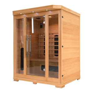 Bain turc intérieur pour 2-3 personnes Hemlock Sauna infrarouge lointain à faible force électromotrice avec 6 couleurs de chauffage au carbone - Product Image 2