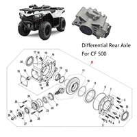 Différentiel arrière, essieu arrière pour CF 500 800 UTV U8 UFORCE 800 500 QUAD GO KART Q530-330000-10001