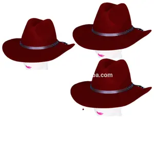 Toptan büyük deri kovboy şapkaları boşlukları adam veya kadınlar yeni