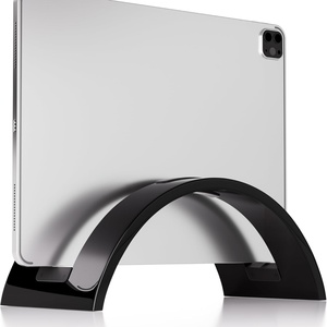 Modern Design Curved Clear Acrylic Invisible Vertical Laptop <b>Stand</b> for Polished Surface Custom Color Size for Display - Product Image 2