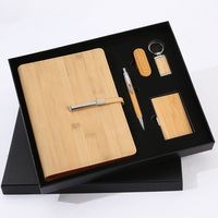 Ensemble de cahiers d'affaires en bois de bambou bloc-notes cadeau souvenir carnet de notes couleur bois pur cadeau d'affaires ensemble promotionnel
