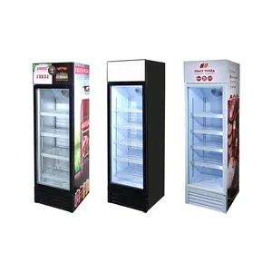 Meisda SC235B 235L refrigerador de exhibición de bebidas independiente personalizado negro con iluminación LED