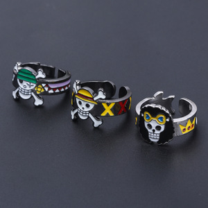 Bague en alliage métallique ajustable à extrémité ouverte, 9 designs, thème Anime Monkey D. Luffy Straw Hat Crew, pour Cosplay - Product Image 4