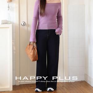 Runqi กางเกงยีนส์ขาบานสำหรับผู้หญิง, กางเกง N9072ลำลองเอวสูงสีน้ำเงินเข้ม - Product Image 2