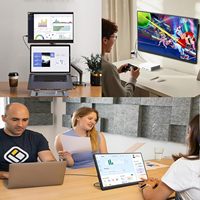 Moniteur portable AHXJKA 24,5 pouces 2,5K 144Hz 1,29 1 300 nits IPS avec haut-parleurs intégrés et béquille - Pour ordinateur portable/PC/téléphone/PS/Switch
