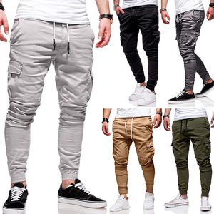 <strong>Mens</strong> Cargo Pants Slim Fit Gym Sweatpants Workout <strong>Drawstring</strong> Cotton <strong>Trousers</strong> With Pockets - Product Image 2