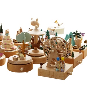 <b>Wooden</b> Music Box Music Box Creative Home <b>Gift</b> Children's Birthday <b>Gift</b> Carousel Handmade Solid Wood <b>Gift</b> - Product Image 4