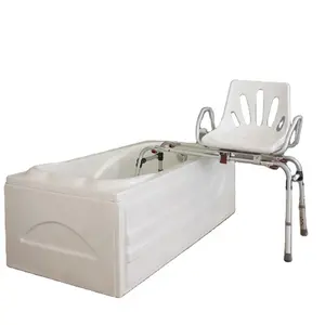 Chaise de douche pivotante pour soins de santé, siège pivotant pliable en aluminium, banc de transfert coulissant réglable en hauteur pour personnes âgées