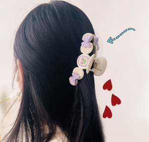 Pinza de Pelo Grande Transparente Estilo Coreano Popular de 10CM con Diseño de Macaron y Frutas, Pinza de Pelo Linda para Niñas, para la Parte Trasera de la Cabeza - Product Image 2