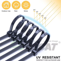 Bridas de nailon personalizadas de 4.8x300mm, autoblocantes, resistentes a los rayos UV, para gestión de cables en interiores y exteriores.