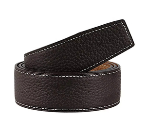 Sangle de <span class=keywords><strong>ceinture</strong></span> en cuir véritable grain de litchi pour hommes <span class=keywords><strong>Ceinture</strong></span> de remplacement en cuir de vachette de qualité supérieure <span class=keywords><strong>sans</strong></span> <span class=keywords><strong>boucle</strong></span> et trous cousus <span class=keywords><strong>Ceinture</strong></span> durable - Product Image 3