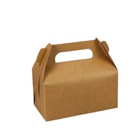 Boîte à gâteau en papier kraft réutilisable en stock, pour mousse et pâtisserie, emballage portable à emporter et pour la pâtisserie