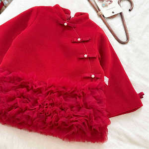 Tongxingyuan Girls Tang Style Winter Dress Red Traditional Chinese Princess Dress For Baby Girl New Year Celebration - Product Image 2