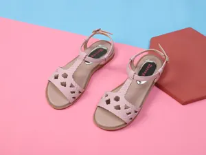 New Girls Flat Pink Children's Shoes Non Slip Wear Resistant Leather Children's Sandals Summer