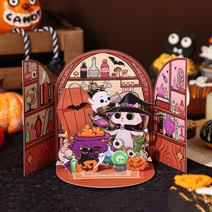 <span class=keywords><strong>Carte</strong></span> <span class=keywords><strong>de</strong></span> vœux 3D pop-up d'Halloween en gros, motif chat sorcière mignon, <span class=keywords><strong>carte</strong></span> pliable faite <span class=keywords><strong>à</strong></span> la main pour enfants, <span class=keywords><strong>carte</strong></span> d'invitation pour fête <span class=keywords><strong>de</strong></span> fin d'année - Product Image 1