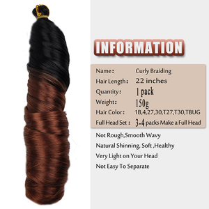 Meilleure Vente <span class=keywords><strong>Coiffure</strong></span> 14/18/24 Pouces 150g Extensions de Cheveux Synthétiques Tressés pour <span class=keywords><strong>Femme</strong></span> Noire Tresses Boucles Françaises - Product Image 2