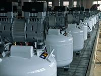 Compresseur d'air médical et dentaire silencieux de haute qualité 24L 800W 8 bars sans huile, large gamme d'applications, portable