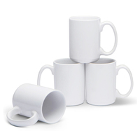 Mug en céramique blanche écologique de 15 oz, tasse à café en porcelaine pour impression par sublimation, accessoires vierges économiques avec fonction de chauffage