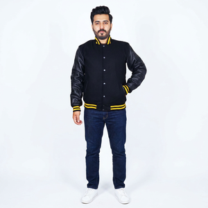 Premium varsity <b>jacket</b> letterman style with wool body, leather sleeves, <b>warm</b> lining, ideal for college <b>jacket</b> for <b>men</b> - Product Image 1