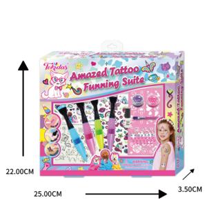 Las niñas componen el cuerpo tatuaje pegatinas adolescente ecológico tatuaje sello maquillaje regalo conjunto para fiesta niños maquillaje tatuaje bolígrafos - Product Image 3
