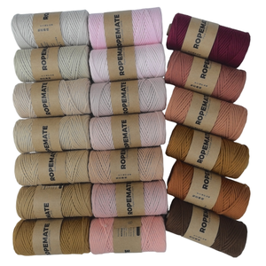 Cordón de Algodón de Primera Calidad de 3 mm de Grosor, 100 % Algodón, Rollo de 100 m para Manualidades, Tejidos, Hojas, Plumas y Bricolaje - Product Image 3