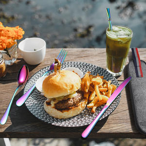 Juego de Cubiertos de Acero Inoxidable DD1086 de 7 Piezas, Tenedores, Cucharas y Utensilios de Servir con Acabado Pulido Espejo, Venta al por Mayor - Product Image 2