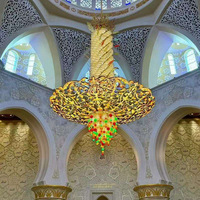 Lustre en cristal de luxe sur mesure pour église, mosquée, éclairage suspendu multicouche, lampes de plafond pour décorations de hall d'hôtel