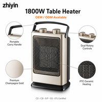 Idéal pour l'hiver, 3 niveaux de chaleur, silencieux, interrupteur anti-basculement, filtre anti-poussière, chauffage de table pour utilisation sur bureau