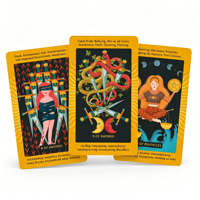 Cartes Oracle personnalisées à prix d'usine, impression personnalisée, estampées à l'or, bords dorés, jeu de tarot avec boîte