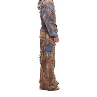 Finch Vêtement Personnalisé Dommages Détresse Boue Lavage Moto Denim Veste et Denim Pantalon 2 Pièces Jean Spray Enduit Crop Veste Ensemble Hommes