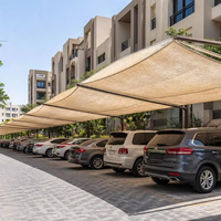 Toile d'ombrage beige premium en HDPE anti-UV résistante aux hautes températures pour parking extérieur