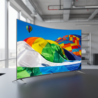 Téléviseur LED intelligent incurvé 4K UHD de 55 pouces avec Android, Wi-Fi, cadre métallique, écran LCD grand format, idéal pour le divertissement à domicile