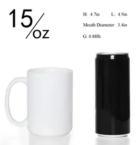 Wholesale Blank 15 Oz Sublimation Mugs 15 Oz Blank Sublimation Beer Mug Ceramic Coffee Cup 11oz Printed Custom Mug With Logo