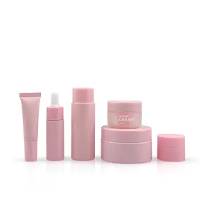 Custom Pink Luxury Empty Plastic Cosmetic Face Body Lotion Pump Serum Hair Care PET Toner Spray Bottle Skincare Beauty Packaging