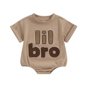 Ropa de verano Little Brother Sister Sudadera Traje Manga corta Baby Bubble Romper Body - Product Image 1