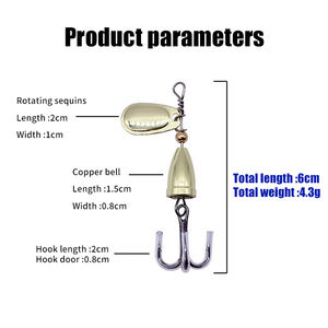Fabricants Cuillère Spinner Composé Long Throw Métal Spinning Glitter Appât Trois Crochets - Product Image 2