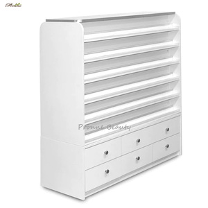 Espositore per Smalti OPI in Legno Stile Shabby Chic per Salone di Bellezza con Illuminazione - Product Image 2