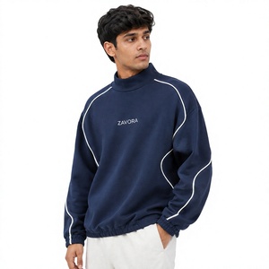 Sudadera Premium Oversize de Cuello Alto con Ribete en Contraste para Hombre, 100% Algodón, Manga Larga, Sudaderas y Hoodies Personalizadas de Fábrica - Product Image 1