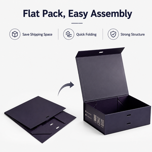Custom One‑Piece Collapsible <b>Magnetic</b> Gift Box With Ribbon Logo Print Foldable Paper Gift Box For Cosmetic Clothing Wedding Gift - Product Image 6