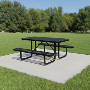 <span class=keywords><strong>Table</strong></span> de pique-nique en métal commerciale d'extérieur 72 pouces 96 pouces <span class=keywords><strong>avec</strong></span> banc, mobilier de jardin, <span class=keywords><strong>table</strong></span> à manger en acier, <span class=keywords><strong>table</strong></span> de café de patio <span class=keywords><strong>avec</strong></span> trou pour parasol - Product Image 2